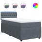 vidaXL Boxspringbett mit Matratze Dunkelgrau 80x200 cm Samt vidaXL Boxspringbett mit Matratze Dunkelgrau 80x200 cm Samt