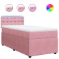 vidaXL Boxspringbett mit Matratze Rosa 90x190 cm Samt vidaXL Boxspringbett mit Matratze Rosa 90x190 cm Samt