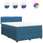 vidaXL Boxspringbett mit Matratze Blau 160x200 cm Samt vidaXL Boxspringbett mit Matratze Blau 160x200 cm Samt