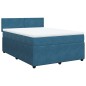 vidaXL Boxspringbett mit Matratze Blau 160x200 cm Samt vidaXL Boxspringbett mit Matratze Blau 160x200 cm Samt