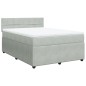 vidaXL Boxspringbett mit Matratze Hellgrau 160x200 cm Samt vidaXL Boxspringbett mit Matratze Hellgrau 160x200 cm Samt