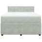 vidaXL Boxspringbett mit Matratze Hellgrau 160x200 cm Samt vidaXL Boxspringbett mit Matratze Hellgrau 160x200 cm Samt
