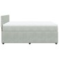 vidaXL Boxspringbett mit Matratze Hellgrau 160x200 cm Samt vidaXL Boxspringbett mit Matratze Hellgrau 160x200 cm Samt