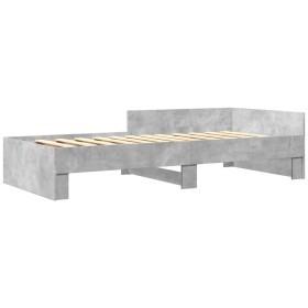 vidaXL Bettgestell Betongrau 90x190 cm Holzwerkstoff