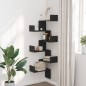 vidaXL Wand-Eckregal Schwarz 45x45x147 cm Holzwerkstoff