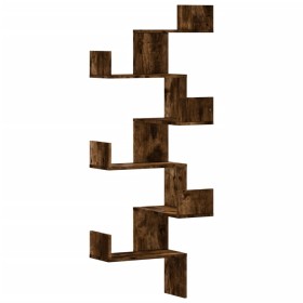 vidaXL Wand-Eckregal Räuchereiche 45x45x147 cm Holzwerkstoff