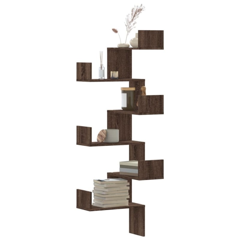 vidaXL Wand-Eckregal Braun Eichen-Optik 45x45x147 cm Holzwerkstoff vidaXL Wand-Eckregal Braun Eichen-Optik 45x45x147 cm Holzwerkstoff