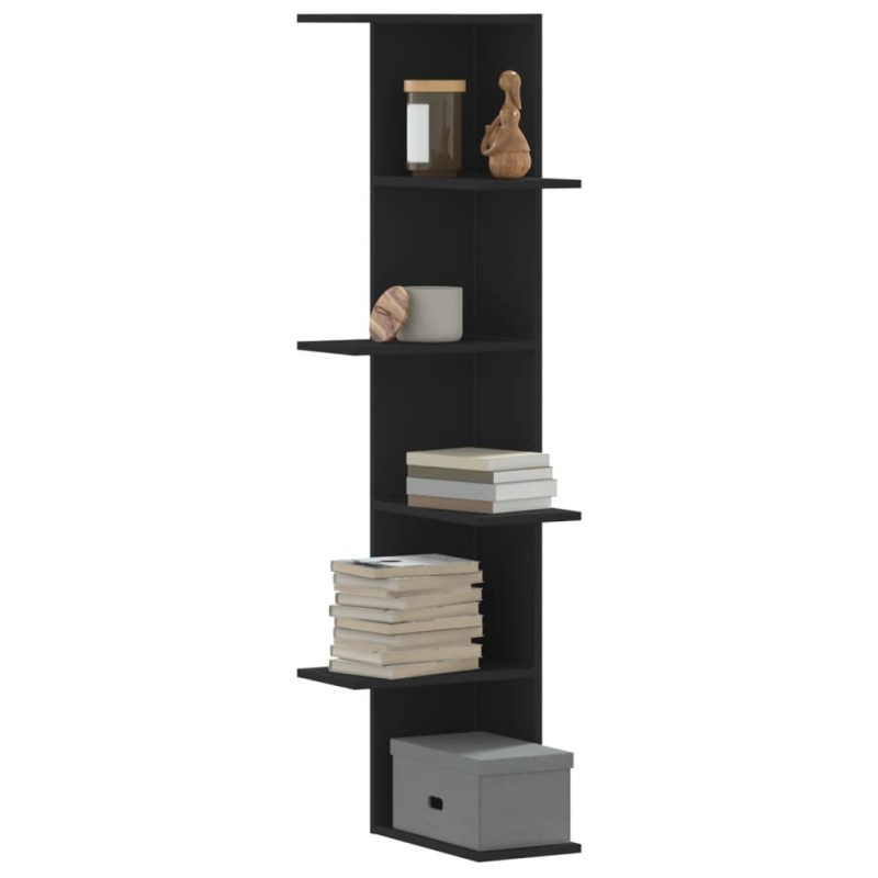 vidaXL Wand-Eckregal Schwarz 36,5x36,5x140 cm Holzwerkstoff vidaXL Wand-Eckregal Schwarz 36,5x36,5x140 cm Holzwerkstoff