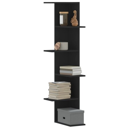 vidaXL Wand-Eckregal Schwarz 36,5x36,5x140 cm Holzwerkstoff