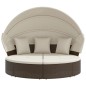 vidaXL Sonneninsel mit Dach und Kissen Braun Poly Rattan vidaXL Sonneninsel mit Dach und Kissen Braun Poly Rattan