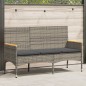 vidaXL Gartenbank 3-Sitzer mit Kissen Grau Poly Rattan vidaXL Gartenbank 3-Sitzer mit Kissen Grau Poly Rattan