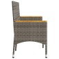 vidaXL Gartenbank 3-Sitzer mit Kissen Grau Poly Rattan vidaXL Gartenbank 3-Sitzer mit Kissen Grau Poly Rattan