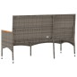 vidaXL Gartenbank 3-Sitzer mit Kissen Grau Poly Rattan vidaXL Gartenbank 3-Sitzer mit Kissen Grau Poly Rattan