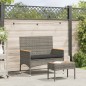 vidaXL Gartenbank 2-Sitzer mit Kissen und Tisch Grau Poly Rattan vidaXL Gartenbank 2-Sitzer mit Kissen und Tisch Grau Poly Rattan