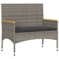 vidaXL Gartenbank 2-Sitzer mit Kissen und Tisch Grau Poly Rattan vidaXL Gartenbank 2-Sitzer mit Kissen und Tisch Grau Poly Rattan