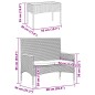 vidaXL Gartenbank 2-Sitzer mit Kissen und Tisch Grau Poly Rattan vidaXL Gartenbank 2-Sitzer mit Kissen und Tisch Grau Poly Rattan