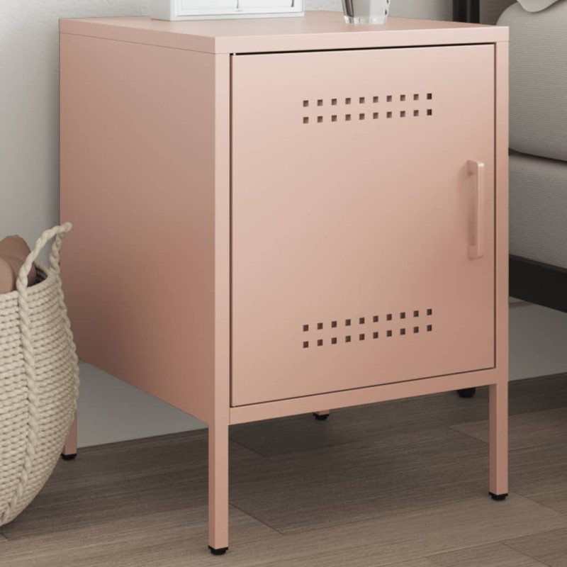 vidaXL Nachttisch Rosa 36x39x50,5 cm Stahl vidaXL Nachttisch Rosa 36x39x50,5 cm Stahl