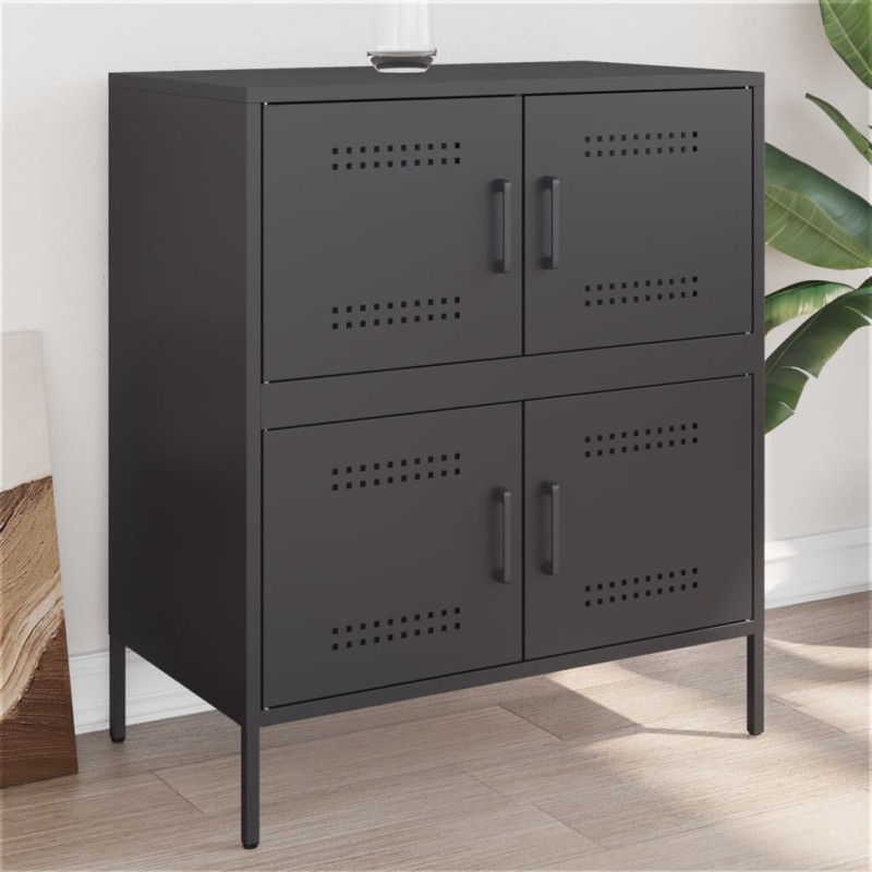 vidaXL Sideboard Schwarz 68x39x79 cm Stahl vidaXL Sideboard Schwarz 68x39x79 cm Stahl