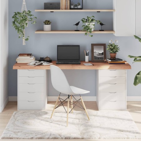 Tischplatte Hellbraun 180x60x6 cm Massivholz Eiche Behandelt