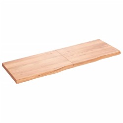 Tischplatte Hellbraun 180x60x6 cm Massivholz Eiche Behandelt