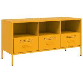 vidaXL TV-Schrank Senfgelb 100,5x39x50,5 cm Kaltgewalzter Stahl