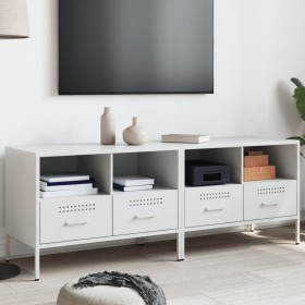 vidaXL TV-Schränke 2 Stk. Weiß 68x39x50,5 cm Kaltgewalzter Stahl