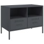 vidaXL TV-Schränke 2 Stk. Anthrazit 68x39x50,5 cm Kaltgewalzter Stahl vidaXL TV-Schränke 2 Stk. Anthrazit 68x39x50,5 cm Kaltgewalzter Stahl