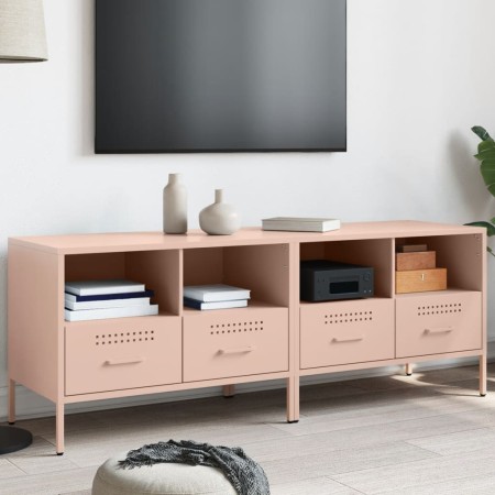 vidaXL TV-Schränke 2 Stk. Rosa 68x39x50,5 cm Kaltgewalzter Stahl