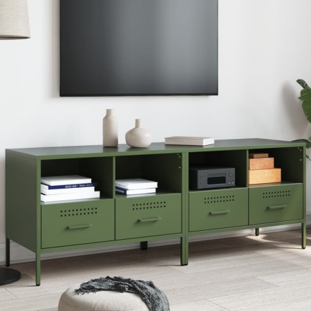 vidaXL TV-Schränke 2 Stk. Olivgrün 68x39x50,5 cm Kaltgewalzter Stahl
