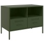 vidaXL TV-Schränke 2 Stk. Olivgrün 68x39x50,5 cm Kaltgewalzter Stahl vidaXL TV-Schränke 2 Stk. Olivgrün 68x39x50,5 cm Kaltgewalzter Stahl