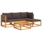 vidaXL 5-tlg. Garten-Sofagarnitur mit Kissen Massivholz Akazie vidaXL 5-tlg. Garten-Sofagarnitur mit Kissen Massivholz Akazie
