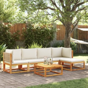 vidaXL 6-tlg. Garten-Sofagarnitur mit Kissen Massivholz Akazie