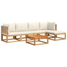 vidaXL 6-tlg. Garten-Sofagarnitur mit Kissen Massivholz Akazie