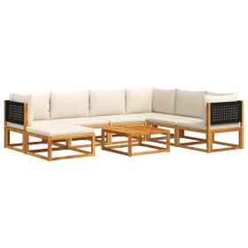 vidaXL 8-tlg. Garten-Sofagarnitur mit Kissen Massivholz Akazie