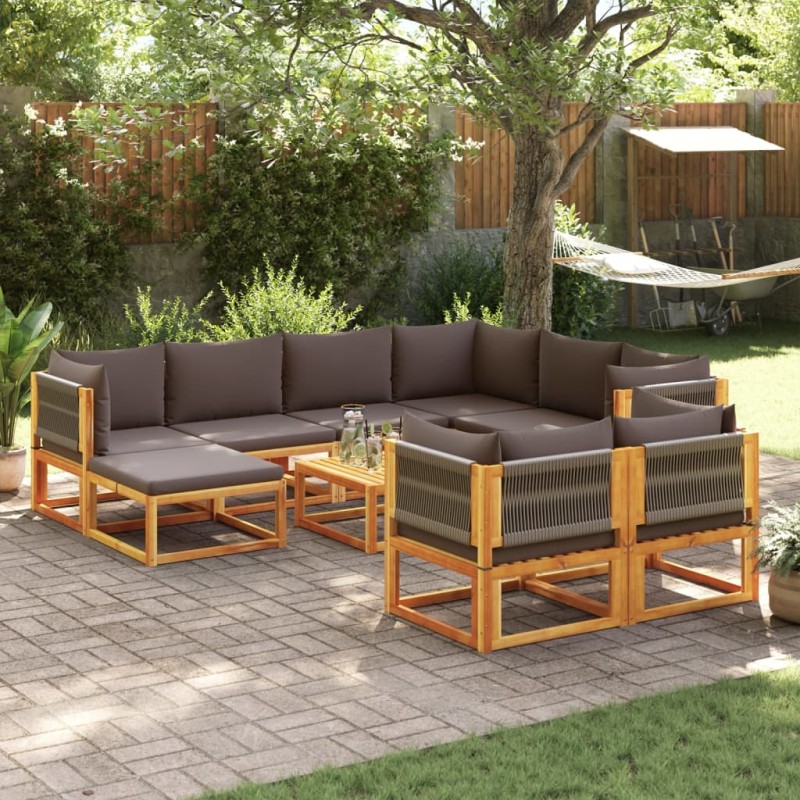 vidaXL 10-tlg. Garten-Sofagarnitur mit Kissen Massivholz Akazie vidaXL 10-tlg. Garten-Sofagarnitur mit Kissen Massivholz Akazie