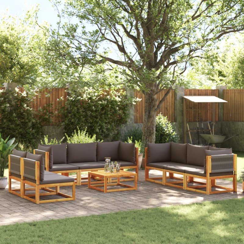 vidaXL 9-tlg. Garten-Sofagarnitur mit Kissen Massivholz Akazie vidaXL 9-tlg. Garten-Sofagarnitur mit Kissen Massivholz Akazie