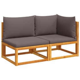 vidaXL Gartensofa mit Kissen 2-Sitzer Massivholz Akazie