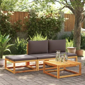 vidaXL 4-tlg. Garten-Sofagarnitur mit Kissen Massivholz Akazie