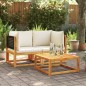 vidaXL Garten-Ecksofas mit Kissen 2 Stk. Massivholz Akazie