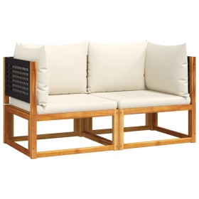 vidaXL Garten-Ecksofas mit Kissen 2 Stk. Massivholz Akazie