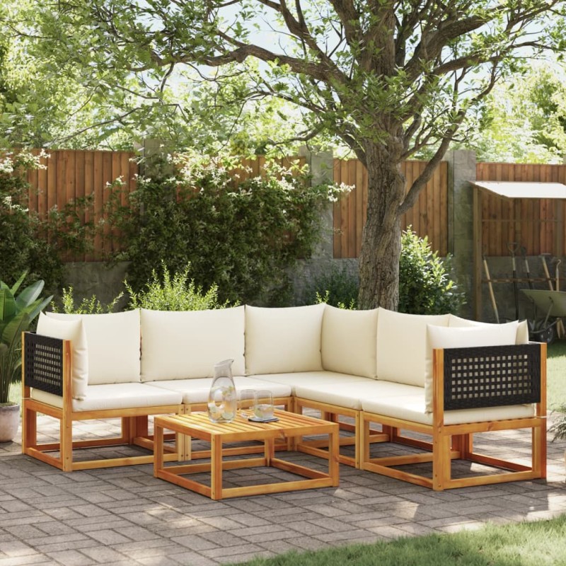vidaXL 6-tlg. Garten-Sofagarnitur mit Kissen Massivholz Akazie vidaXL 6-tlg. Garten-Sofagarnitur mit Kissen Massivholz Akazie
