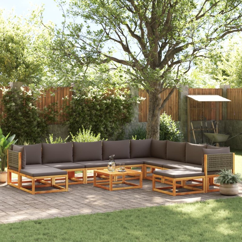 vidaXL 11-tlg. Garten-Sofagarnitur mit Kissen Massivholz Akazie vidaXL 11-tlg. Garten-Sofagarnitur mit Kissen Massivholz Akazie