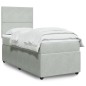 vidaXL Boxspringbett mit Matratze Hellgrau 100x200 cm Samt vidaXL Boxspringbett mit Matratze Hellgrau 100x200 cm Samt