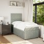 vidaXL Boxspringbett mit Matratze Hellgrau 100x200 cm Samt vidaXL Boxspringbett mit Matratze Hellgrau 100x200 cm Samt