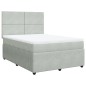 vidaXL Boxspringbett mit Matratze Hellgrau 140x200 cm Samt vidaXL Boxspringbett mit Matratze Hellgrau 140x200 cm Samt