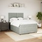 vidaXL Boxspringbett mit Matratze Hellgrau 140x200 cm Samt vidaXL Boxspringbett mit Matratze Hellgrau 140x200 cm Samt