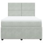 vidaXL Boxspringbett mit Matratze Hellgrau 140x200 cm Samt vidaXL Boxspringbett mit Matratze Hellgrau 140x200 cm Samt