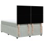 vidaXL Boxspringbett mit Matratze Hellgrau 140x200 cm Samt vidaXL Boxspringbett mit Matratze Hellgrau 140x200 cm Samt