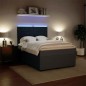 vidaXL Boxspringbett mit Matratze Dunkelgrau 140x200 cm Samt vidaXL Boxspringbett mit Matratze Dunkelgrau 140x200 cm Samt