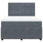 vidaXL Boxspringbett mit Matratze Dunkelgrau 140x200 cm Samt vidaXL Boxspringbett mit Matratze Dunkelgrau 140x200 cm Samt